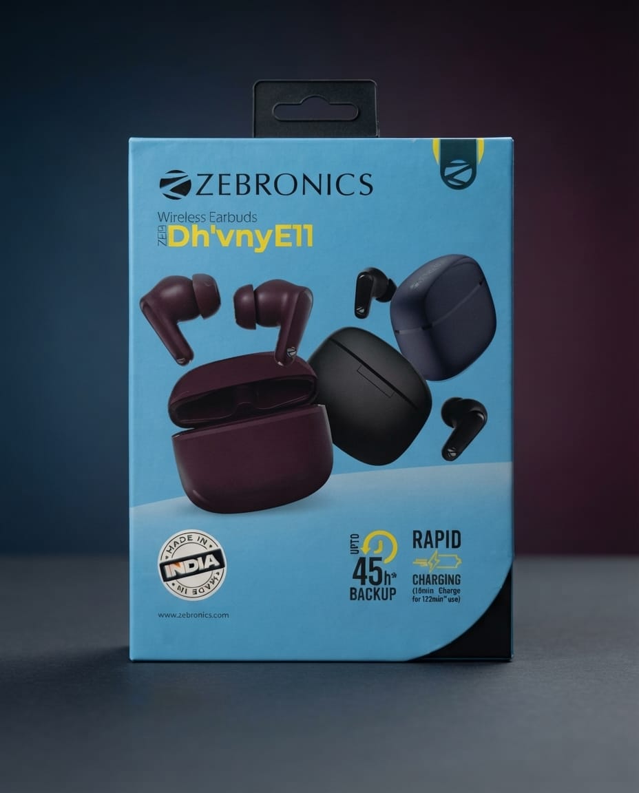 Zebronics Dh'vny E11 Wireless Earbuds | 45H Backup | ENC | Gaming Mode | BT 5.4