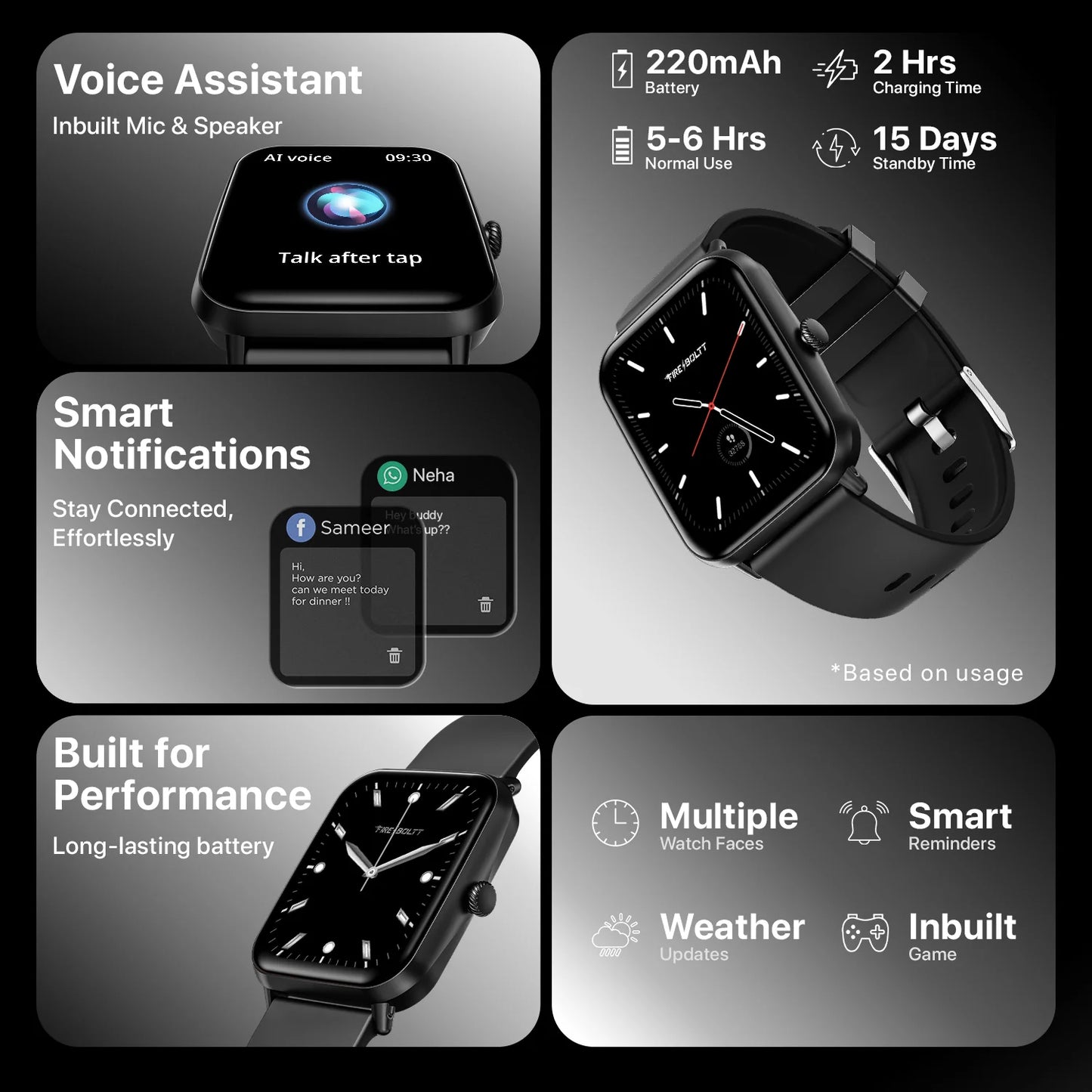Smartwatch – Advanced Fitness Tracking, Health Monitoring & Smart Notifications