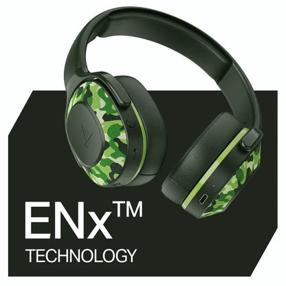 ENX Wireless Gaming Headphones – Up to 60 Hours Playtime, Deep Bass & Low-Latency Audio