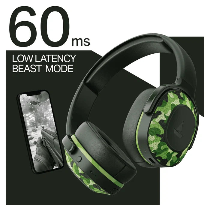 ENX Wireless Gaming Headphones – Up to 60 Hours Playtime, Deep Bass & Low-Latency Audio
