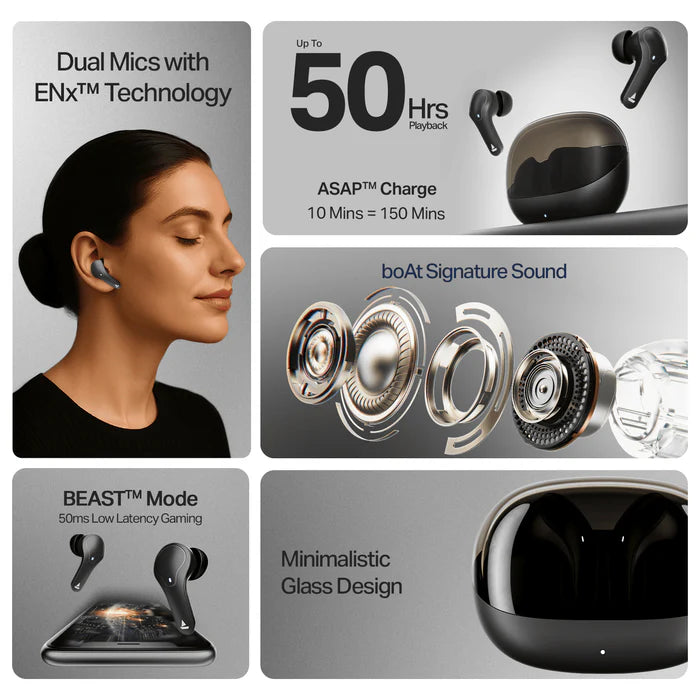 Premium TWS Earbuds – Deep Bass, IPX4 Water Resistance & 50H Total Playtime