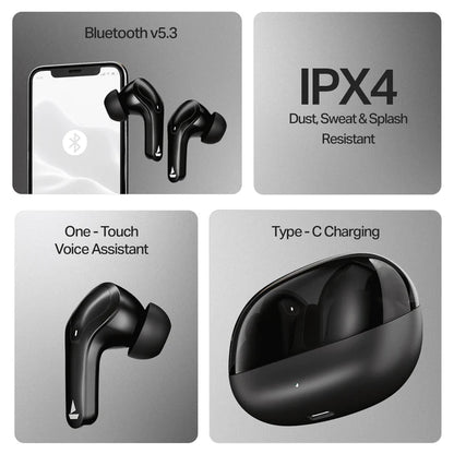 Premium TWS Earbuds – Deep Bass, IPX4 Water Resistance & 50H Total Playtime