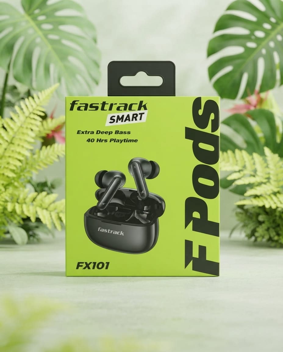 Fastrack FPods FX101 True Wireless Earbuds – 40H Playtime, 10mm Deep Bass, Quad Mic ENC, 50ms Low Latency